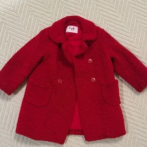 Il Gufo Red teddy Pea Coat for Kids